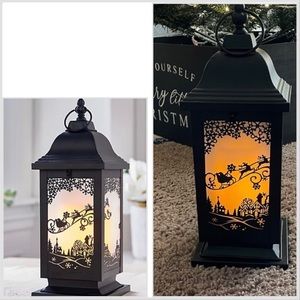NEW 13" Illuminated Night Before Christmas Metal Lantern by Valerie